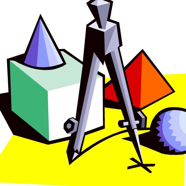 Математические фигуры на белом фоне