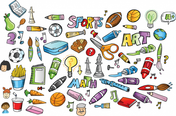 Наклейки школьные предметы