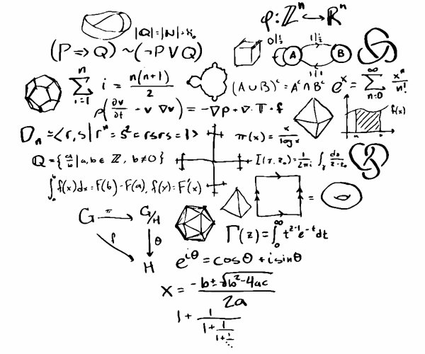 Формулы на белом фоне