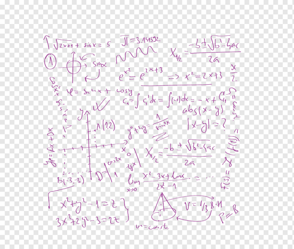 Формулы математика на прозрачном фоне