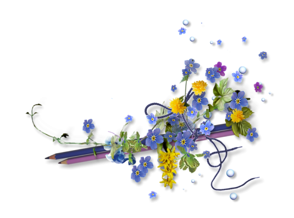 Цветочные кластеры на прозрачном фоне