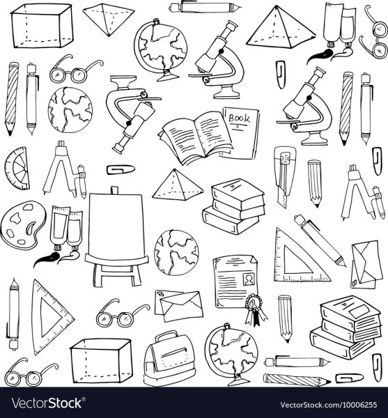 Школьные предметы контур