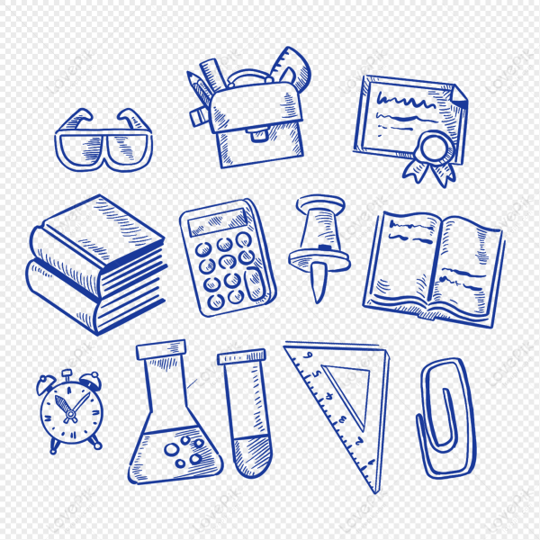 Школьные рисунки мелом на прозрачном фоне