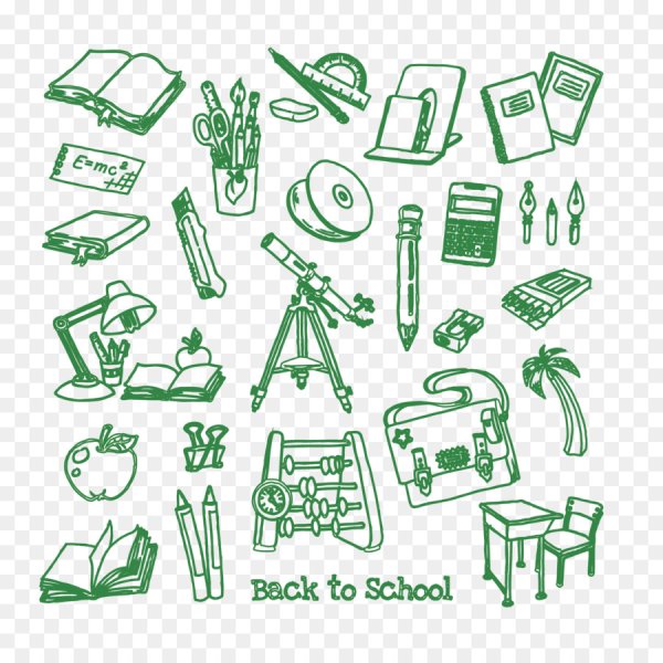 Векторные школьные принадлежности