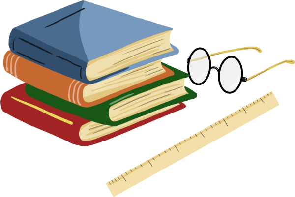 Учебные принадлежности на прозрачном фоне