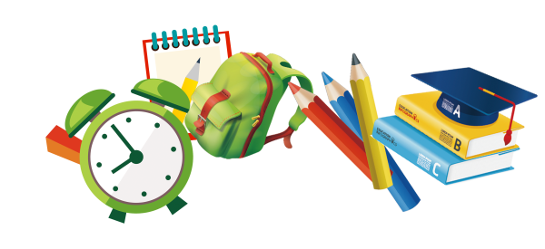 Школьные предметы на прозрачном фоне