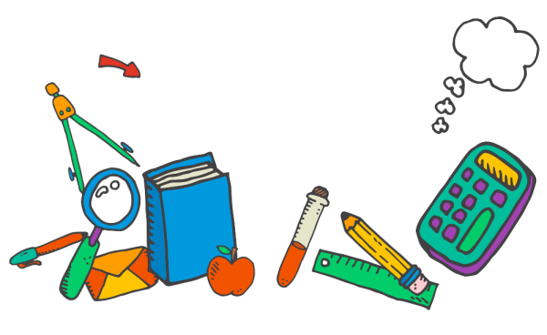 Векторные школьные принадлежности