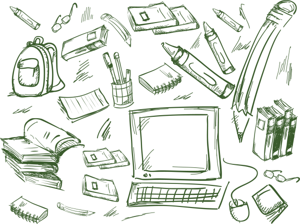 Школьные принадлежности иллюстрации