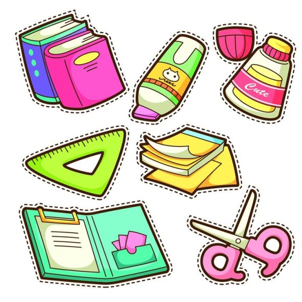 Школьные принадлежности для вырезки