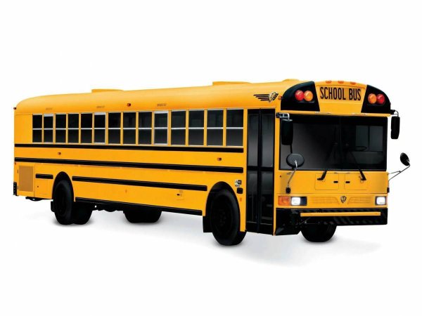 Школьный автобус на белом фоне