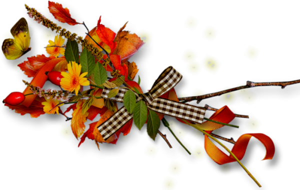 Осенний букет на прозрачном фоне для фотошопа
