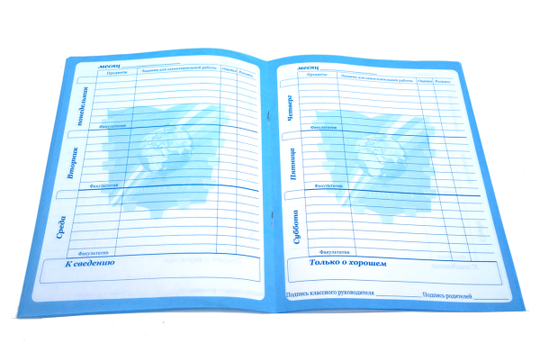 Дневник раскрытый школьный