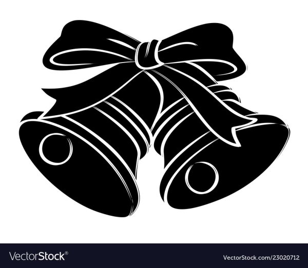 Колокольчик с бантом черно белый