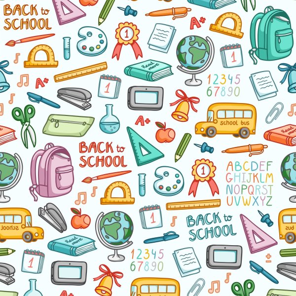 Паттерн школьные принадлежности