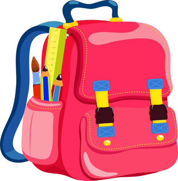 Ранец на белом фоне