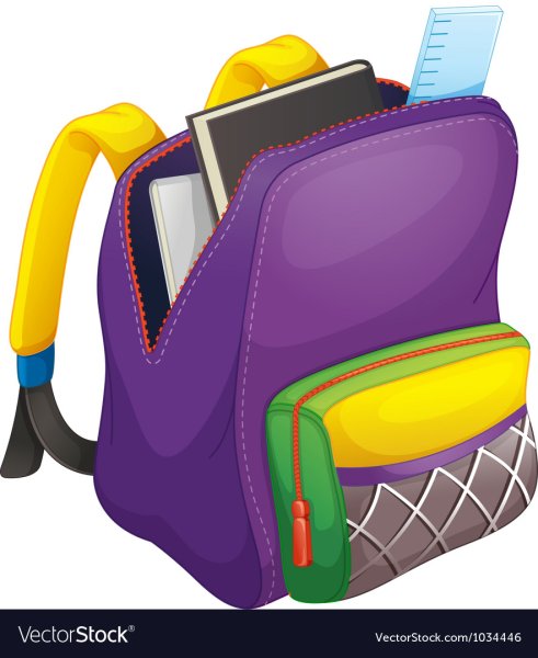 Рюкзак школьный на белом фоне