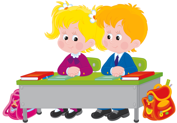 Дети за партой мультяшные
