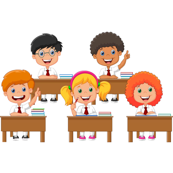 Ученики за партой мультяшные