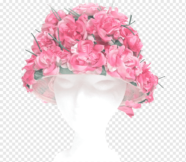 Шапочка с цветами на белом фоне