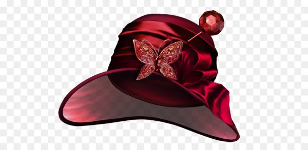 Дамская шляпа на прозрачном фоне