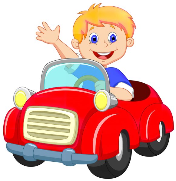 Ребенок в автомобиле с водителем