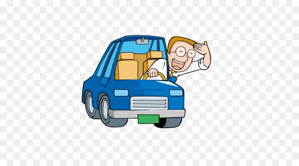 Мультяшная машина с водителем