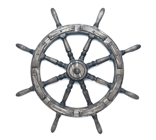 Штурвал на белом фоне