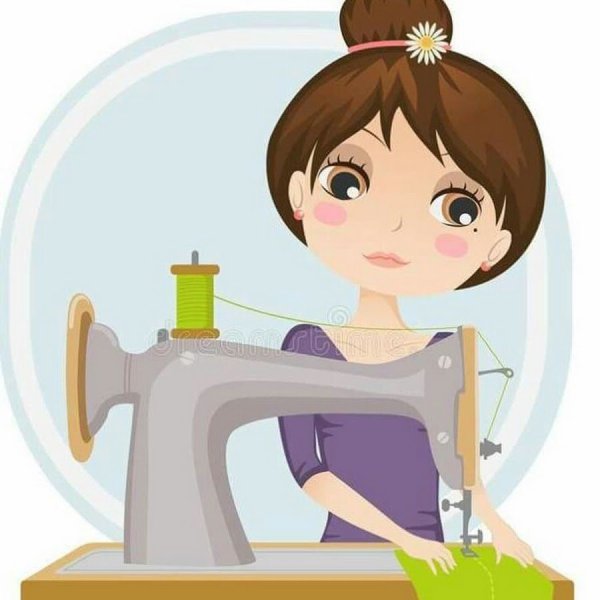 Швея на прозрачном фоне