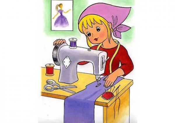 Иллюстрация швеи для детей