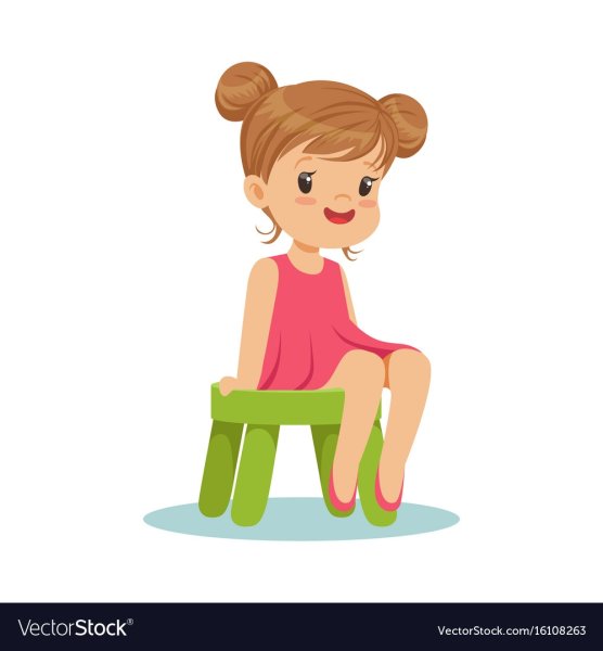 Девочкасидячая мультяшная