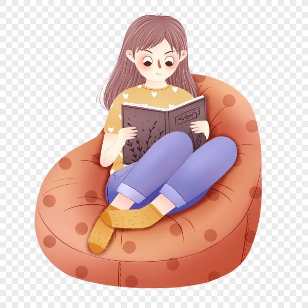 Человек в кресле с книгой