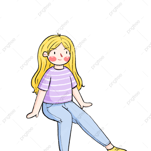 Девочка сидит рисунок без фона