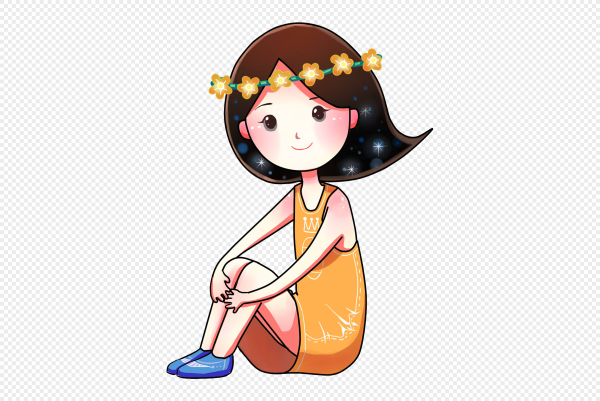 Девушка мультяшная без фона