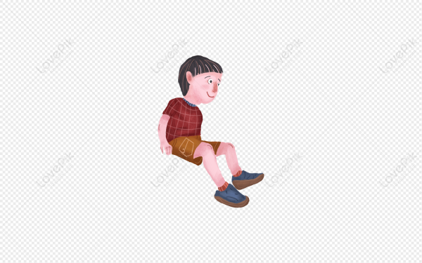 Мальчик сидит на белом фоне