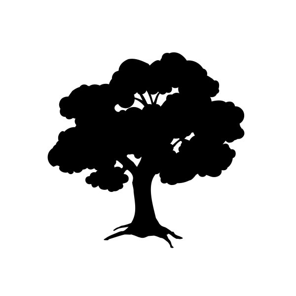 Силуэт дуба