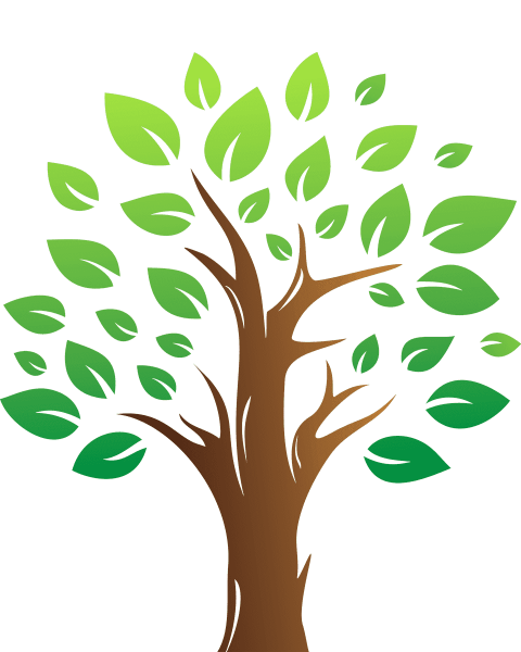 Силуэт дерева с листьями