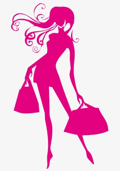 Силуэт девушки с сумочкой