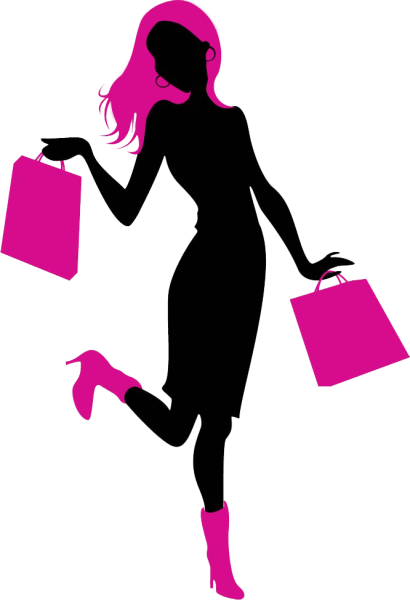 Силуэт дама с сумкой