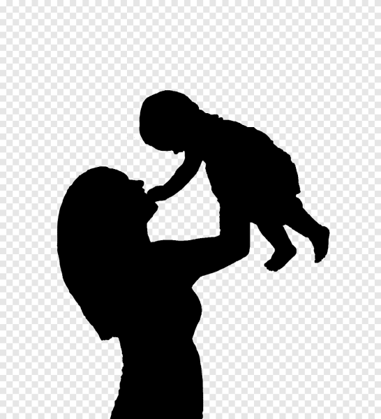 Силуэт мамы с ребенком