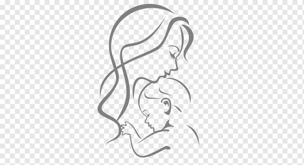 Трафарет мама с ребенком