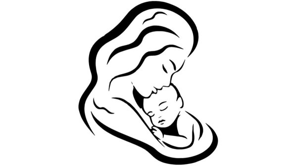 Очертания мама с ребенком