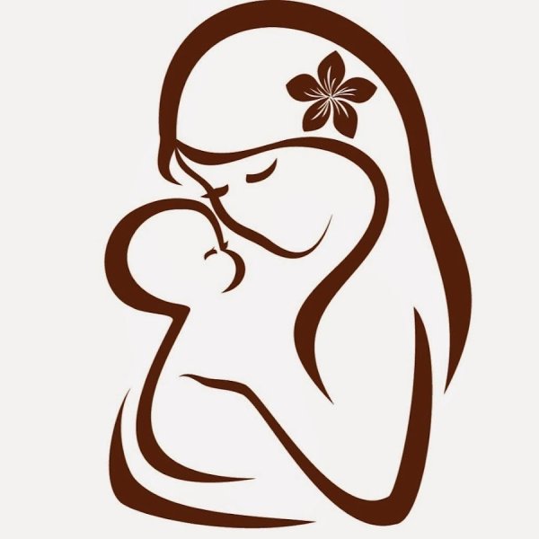 Трафарет матери и ребенка