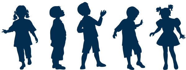 Силуэт дети школа