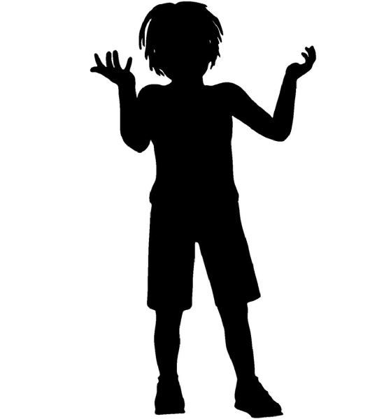 Черный силуэт ребенка
