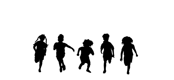 Силуэт бегающих детей