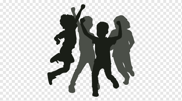 Силуэты играющих детей