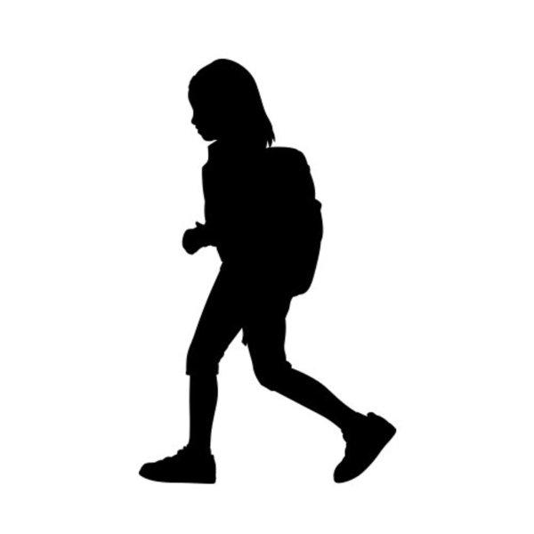 Силуэт ребенка школьника