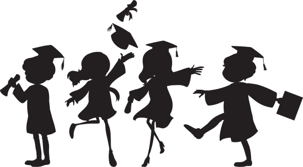 Силуэты детей школьников