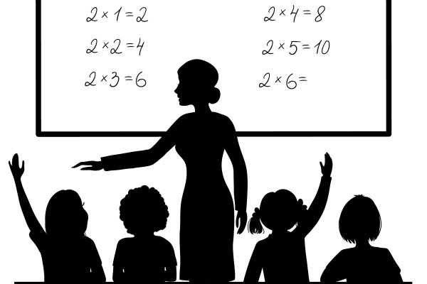 Силуэт учителя и ученика