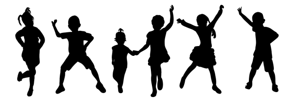 Трафарет танцы дети